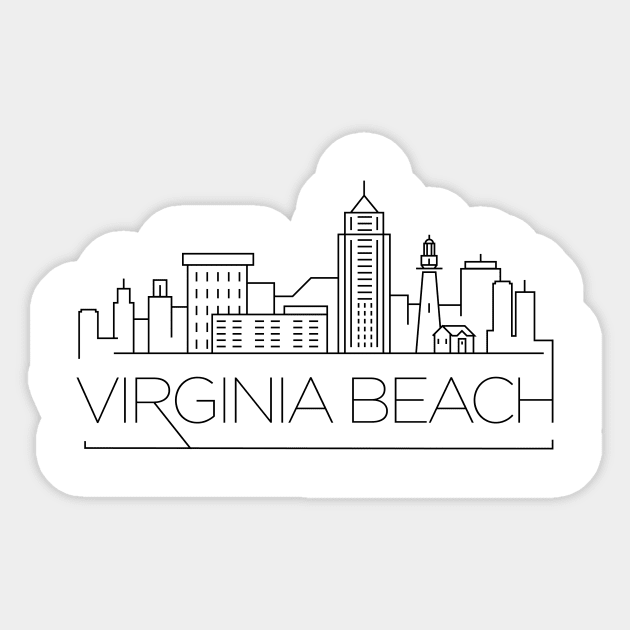 Virginia Beach Minimal Skyline Sticker by kursatunsal